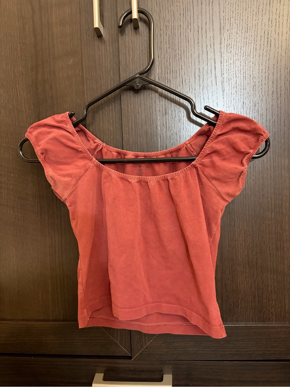 Brandy Melville Burgundy Off-Shoulder Crop Top